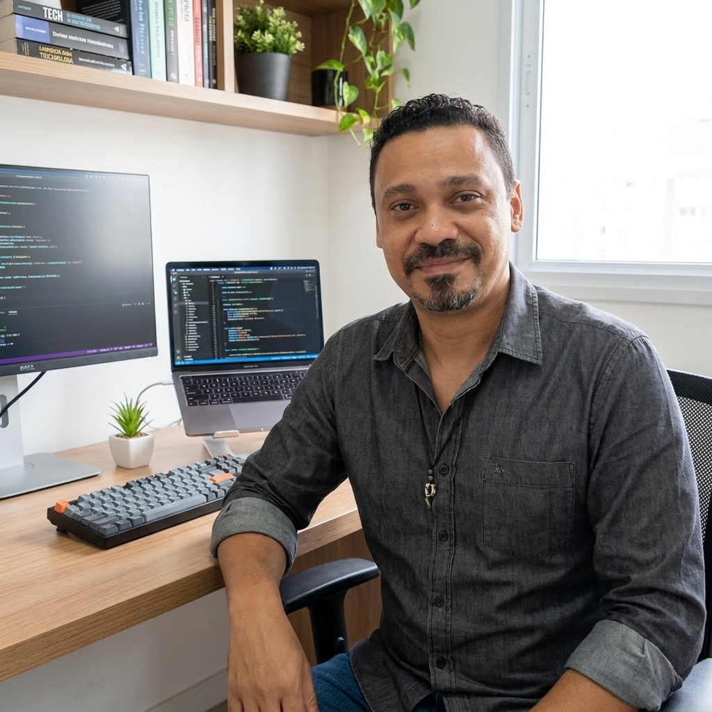 Sergio no escritório de desenvolvimento